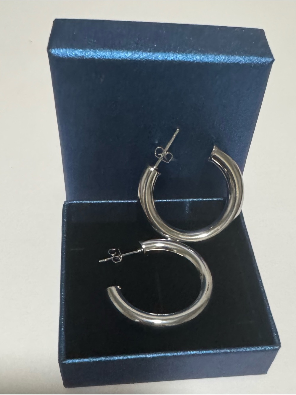 Sterling Silver Hoop Earrings - Classic Chunky Hoops